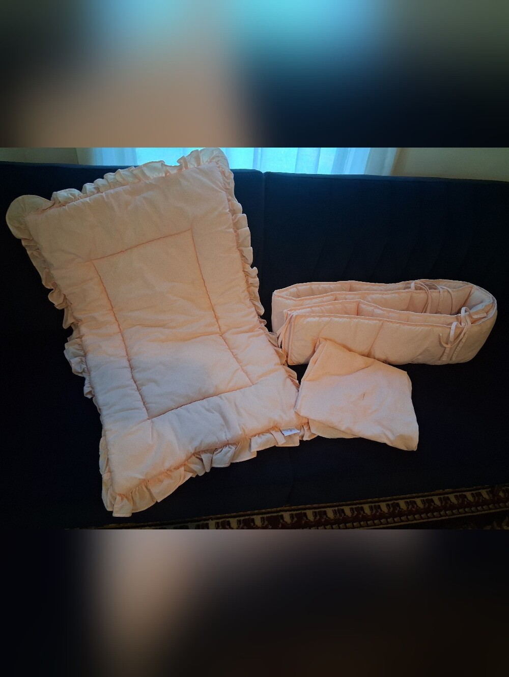 Vintage NoJo Crib Set 1990 Salmon Pink
